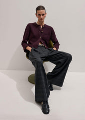 Red Button-Through Straight Cardigan