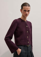 Red Button-Through Straight Cardigan