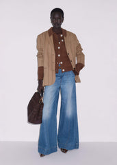 Brown Slim Collared Cardigan