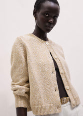 Yellow Relaxed Crew Neckline Cardigan