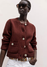 Cinnamon Straight Crop Cardigan