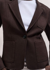 Brown Fitted Short Blazer