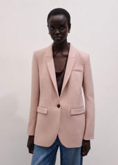 Pink Sharp Shoulder Blazer