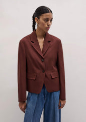 Cinnamon Brown Oversized Short Blazer