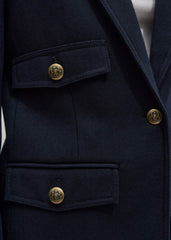 Navy Sharp Shoulder Blazer