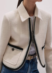 Cream Straight Crop Jacket