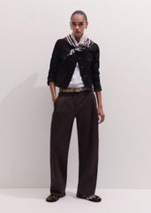 Black Collarless Fray Jacket