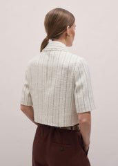 Ivory Stripe Crop Jacket