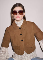 Brown Everyday Short Sleeve Jacket