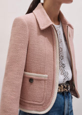 Pink Straight Crop Jacket