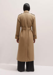 Brown Relaxed Shoulder Trench Coat