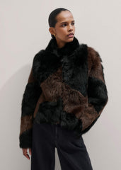 Brown Luxe Patchwork Coat