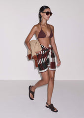 Cinnamon Brown Stripe Summer Scarf