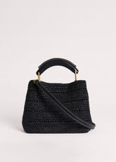 Black Raffia Mini Day Bag