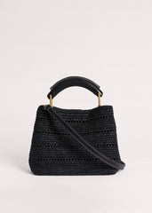 Black Raffia Mini Day Bag