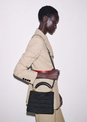 Black Raffia Mini Day Bag