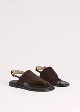 Brown Asymmetric Toe Loop Sandal