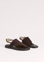 Brown Asymmetric Toe Loop Sandal
