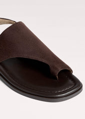 Brown Asymmetric Toe Loop Sandal