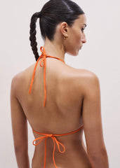 Orange Triangle Bikini Top