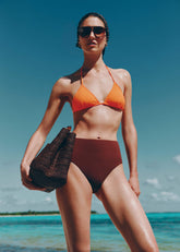 Cinnamon Brown High-Rise Bikini Bottom