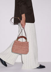 Pink Raffia Mini Day Bag
