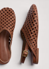 Brown Woven Slingback Shoe