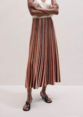 Cinnamon Stripe Knit Maxi Skirt