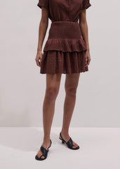 Cinnamon Shirred Mini Skirt