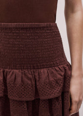 Cinnamon Shirred Mini Skirt
