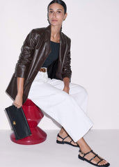 Black Caged Flat Sandal
