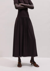 Brown Soft Sculpt Maxi Skirt