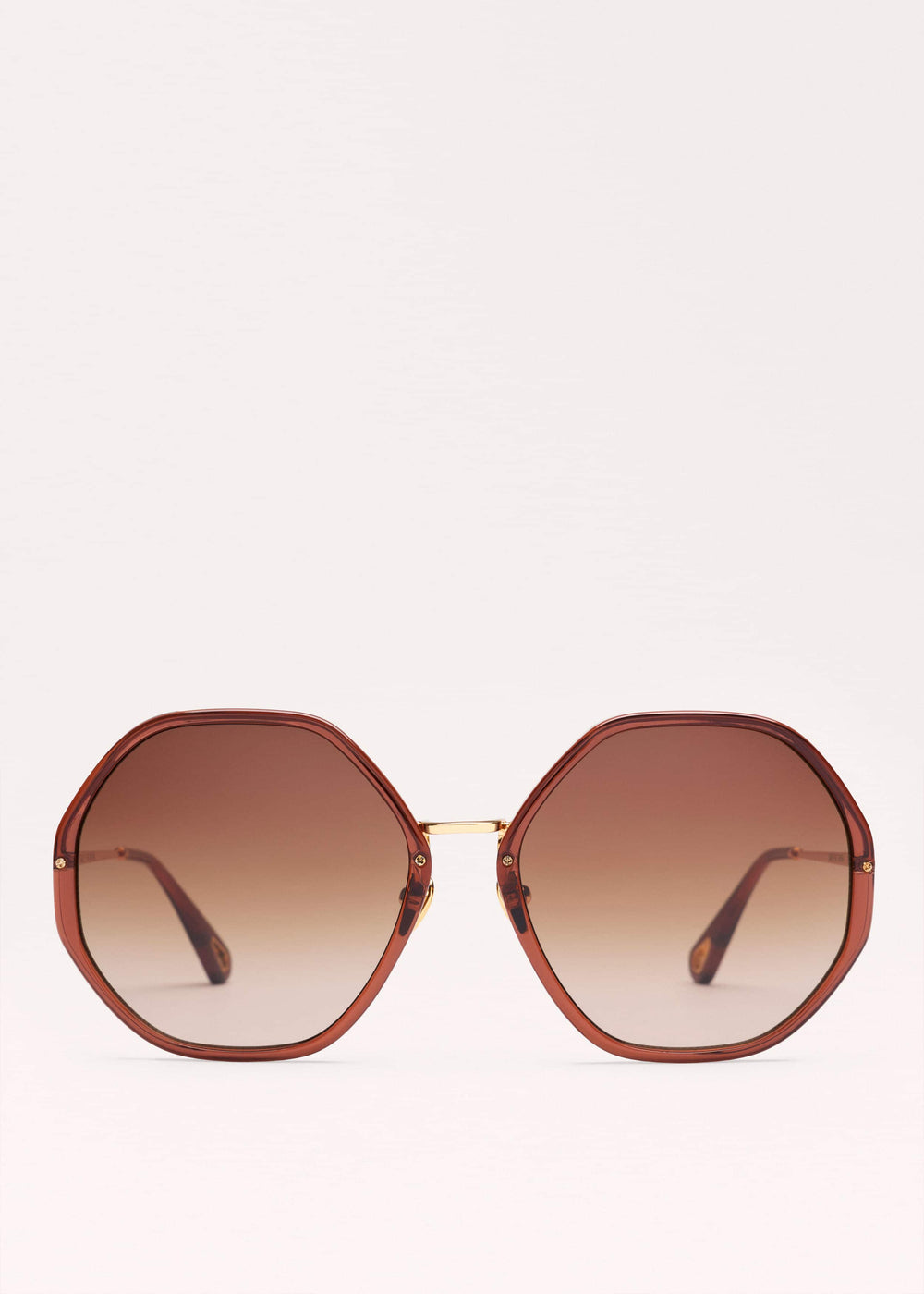 Cinnamon Hetagonal Frame Sunglasses