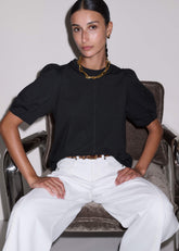Black Feminine Swing Top