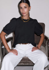 Black Feminine Swing Top