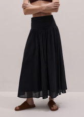 Black Relaxed Maxi Skirt