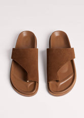 Tan Brown Asymmetric Sandal