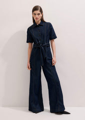 Blue Relaxed Wide-Leg AM-PM Jumpsuit