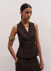 Brown Halterneck Vest