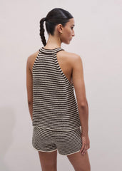 Cocoa Brown Stripe Short Co-ord