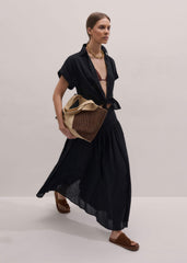 Black Beach Shirt Co-ord
