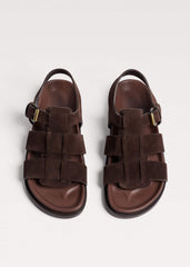 Dark Brown Open Toe Fisherman Sandal