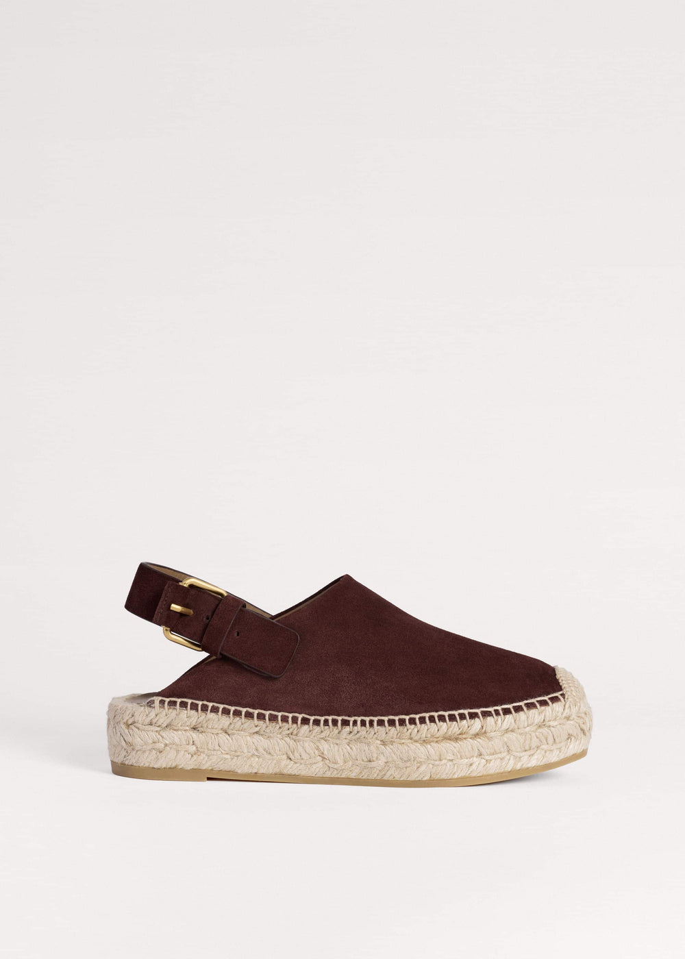 Dark Cinnamon Suede Slingback Espadrille