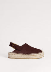 Dark Cinnamon Suede Slingback Espadrille