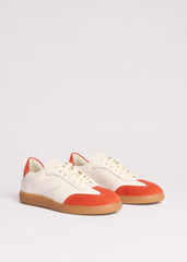 White + Orange Retro Trainer