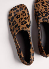 Dark Brown Leopard Print Asymmetric Slipper