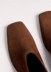 Brown High Front Block Heel