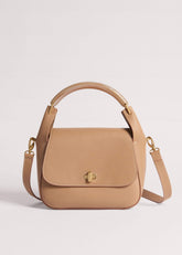 Light Brown Resin Handle Crossbody Bag