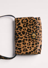 Brown 2-Way Leopard Print Crossbody Bag