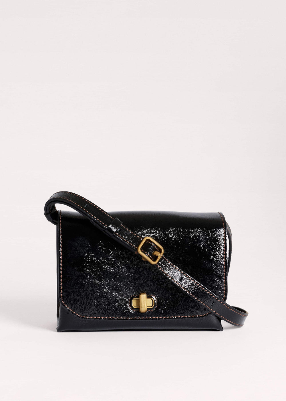 Black Leather Clutch + Crossbody Bag